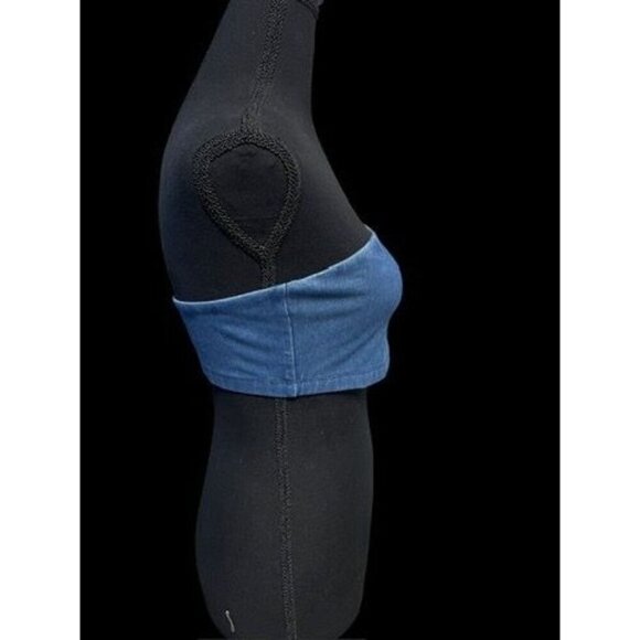 SUSANA MONACO Denim mico tube Strapless Bandeau Top COUNTRY CONCERT SUMMER - Picture 5 of 7